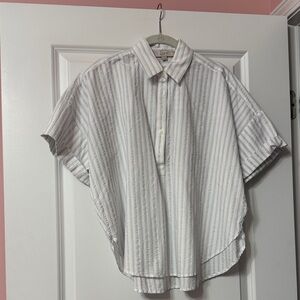 Loft Women’s White Stripped Shirt size XS